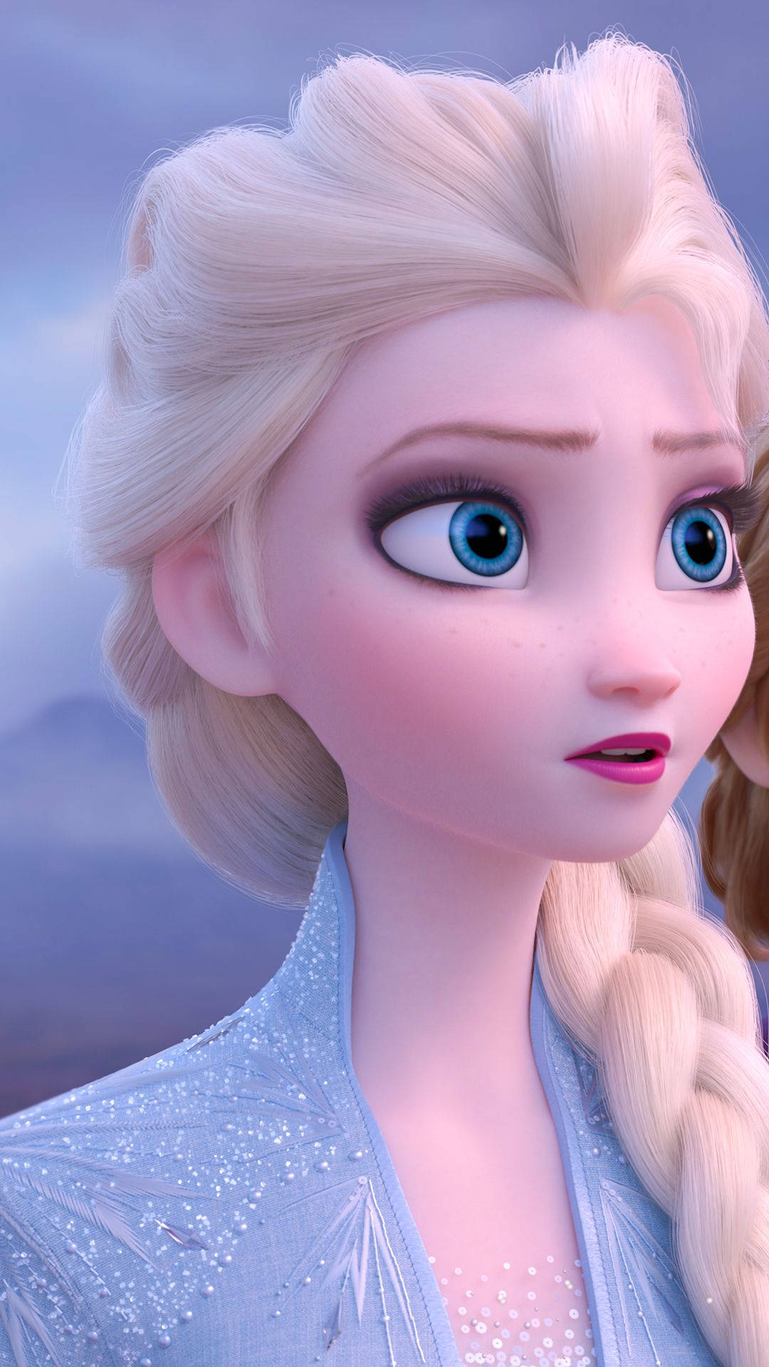 Elsa, Frozen 2, platinum blonde braid, Full HD Phone Wallpaper