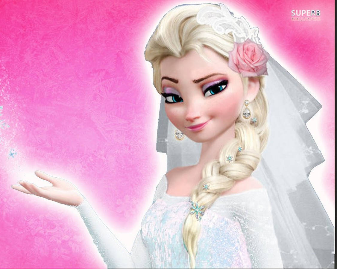 Pink Elsa, Frozen, wedding dress, SD Desktop Wallpaper