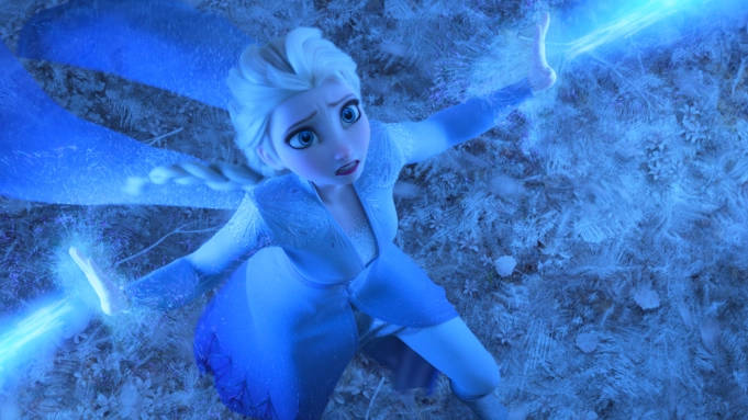 Elsa, Frozen 2, glowing blue ice magic, SD Desktop Wallpaper