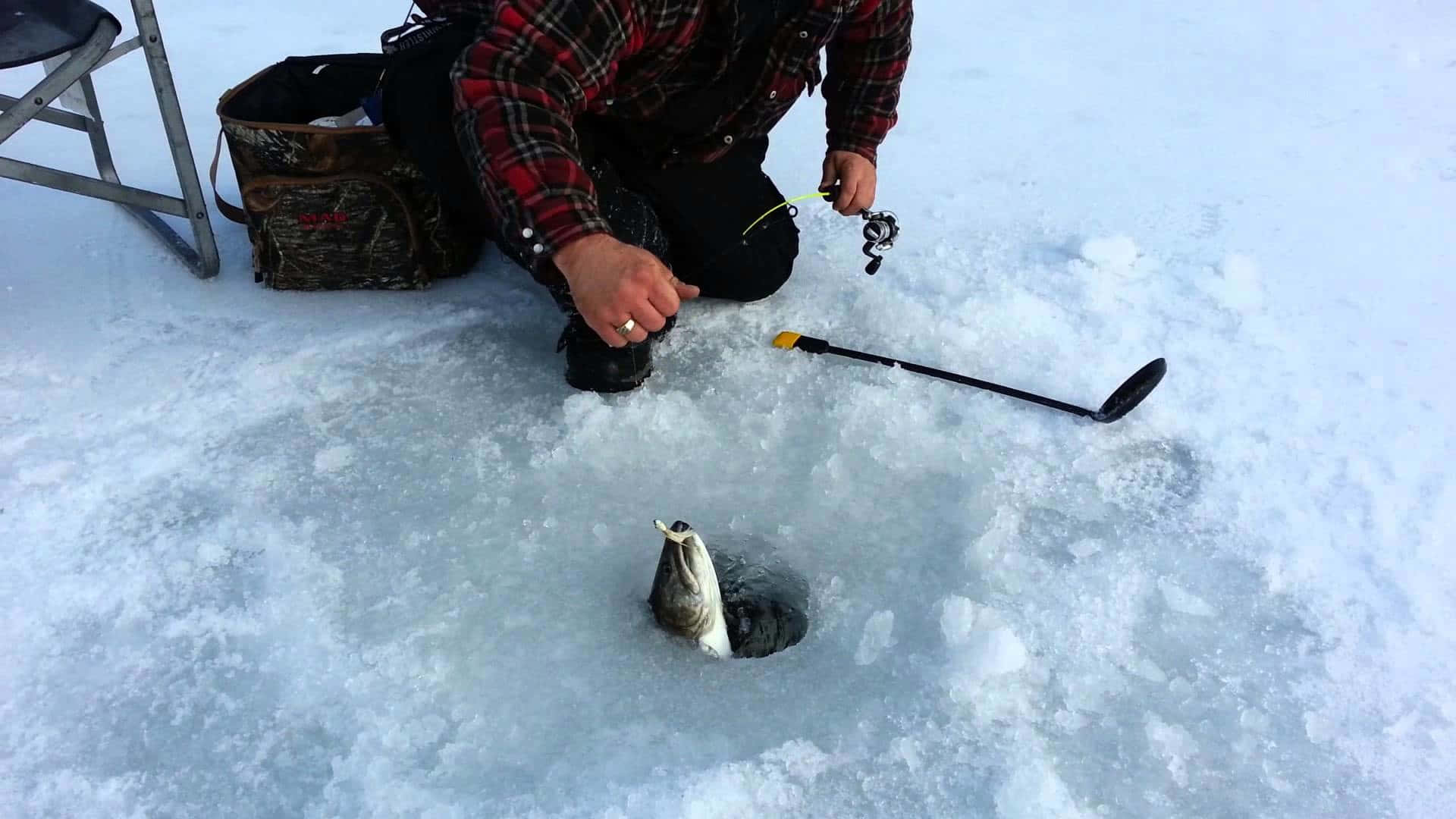 frozen lake, plaid shirt, snowy ice, Full HD Desktop Wallpaper