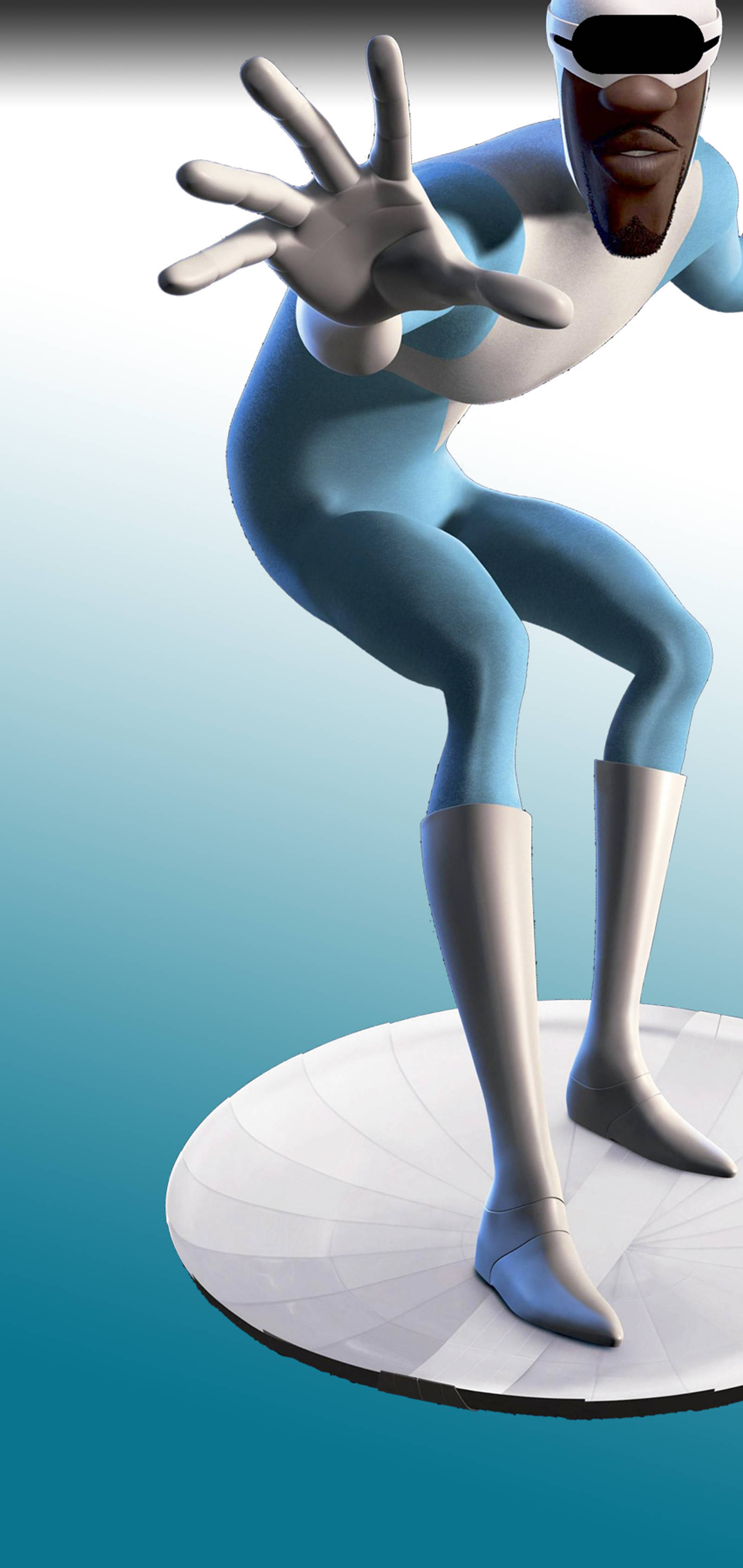 Frozone, blue gradient, 3d-rendered superhero, 2K Phone Wallpaper