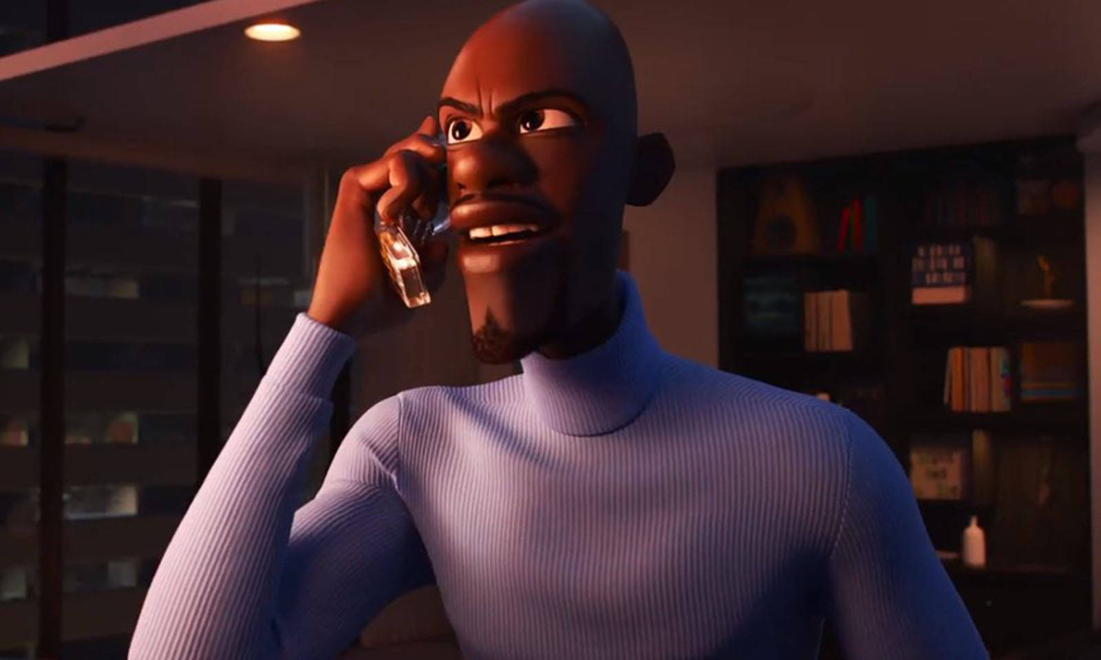 Frozone, blue turtleneck, dimly lit modern room, HD Desktop Wallpaper