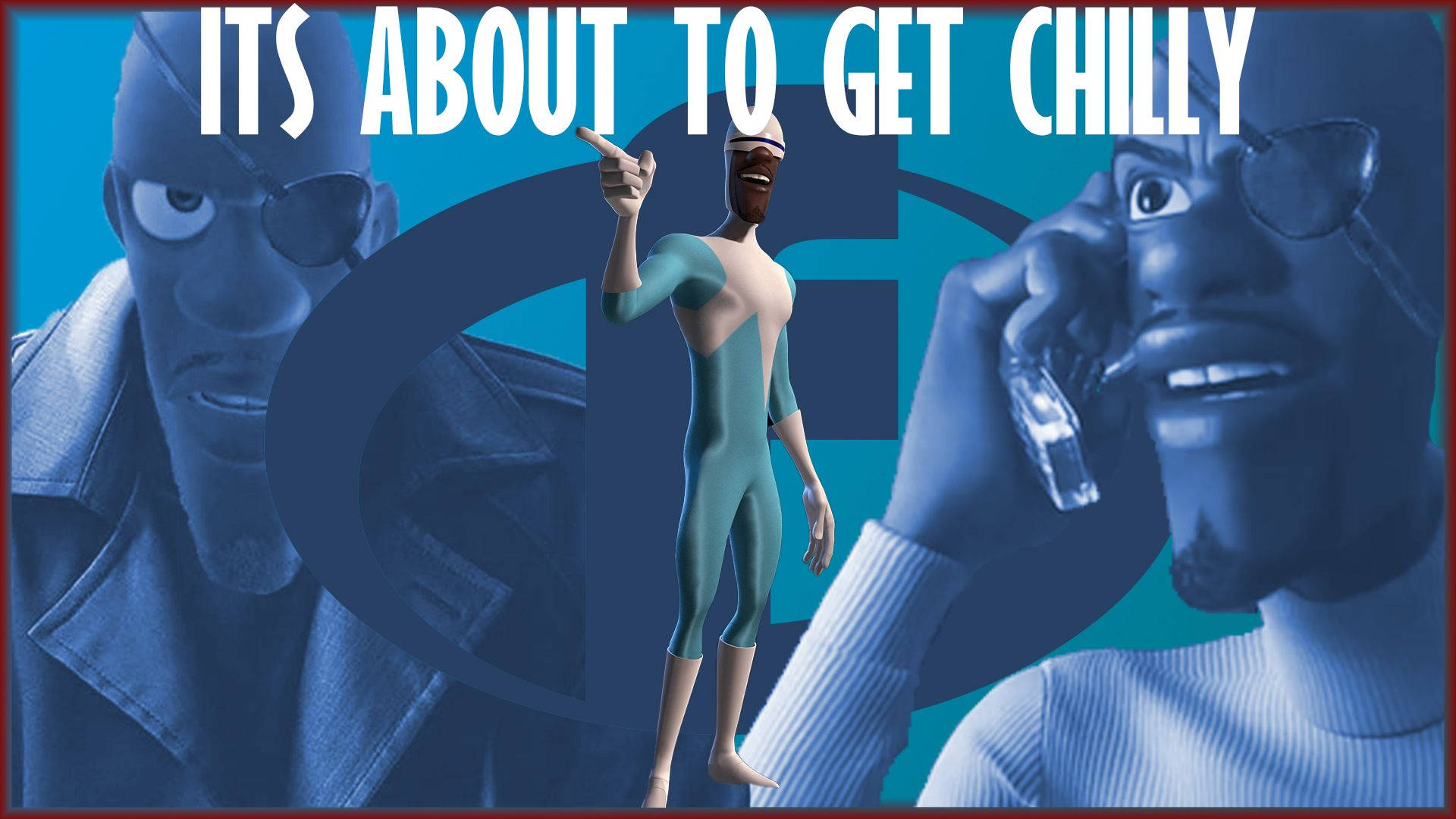 Frozone, teal bodysuit, blue background, Full HD Desktop Wallpaper