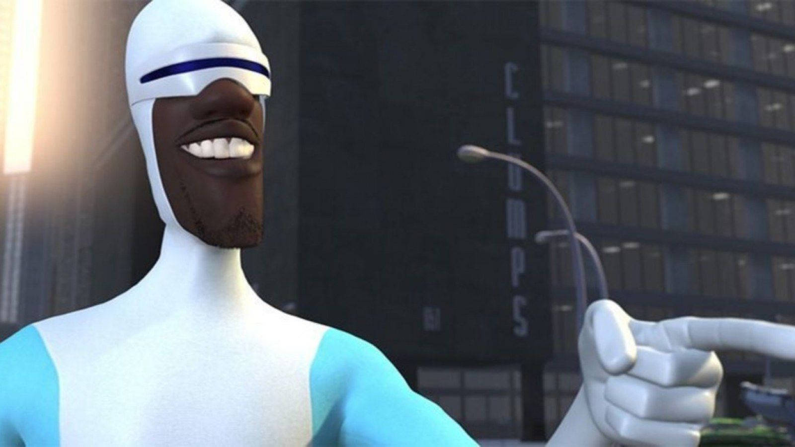 Frozone, white and blue suit, cityscape, HD Desktop Wallpaper