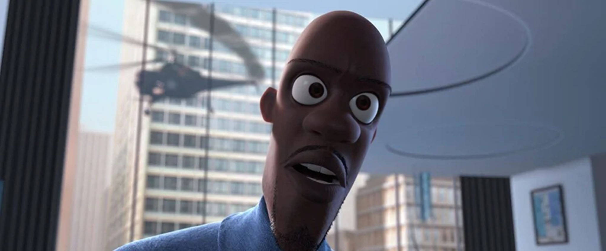 Frozone, blue suit, helicopter, Full HD Desktop Wallpaper