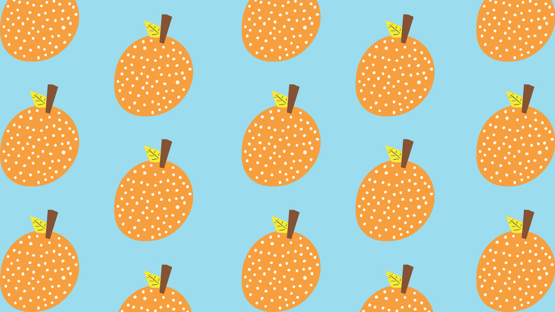 orange pumpkins, white dots, green stems, Full HD Desktop Wallpaper