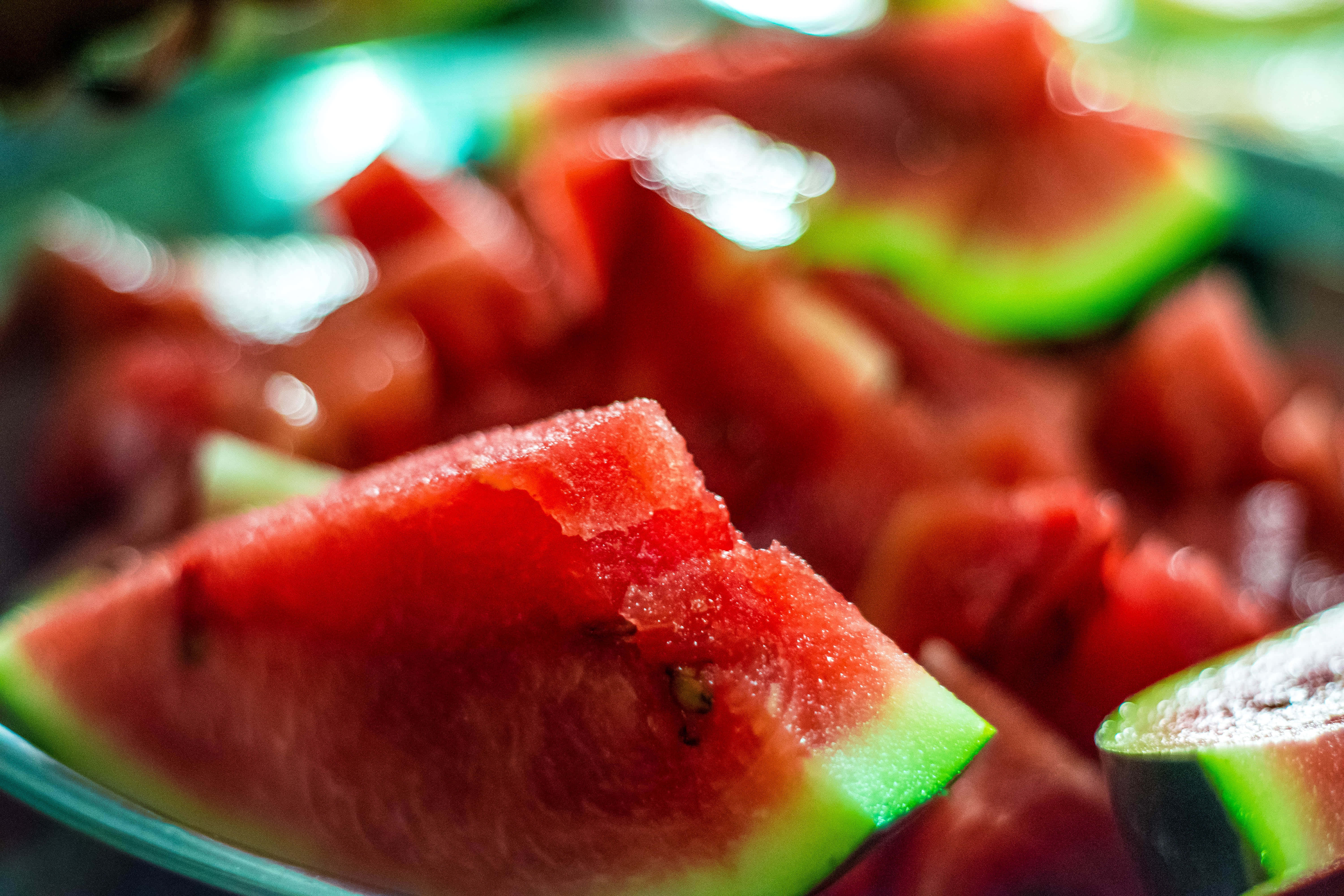 summer fruits, red watermelon slices, green rinds, 5K Desktop Wallpaper