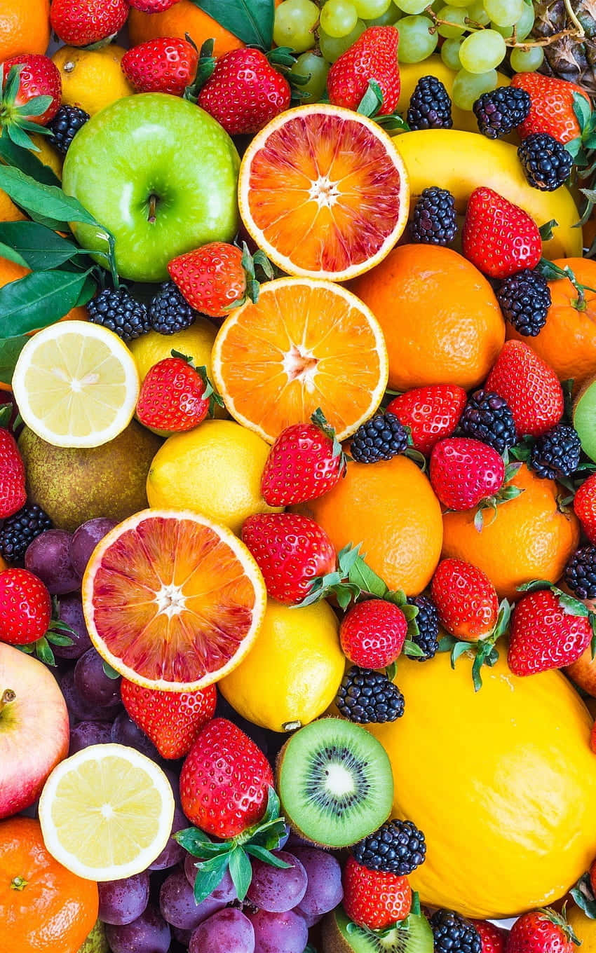 strawberries, oranges, lemons, HD Phone Wallpaper