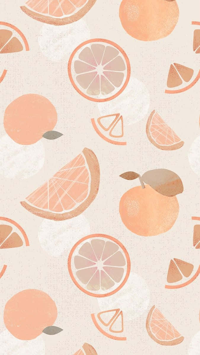 citrus pattern, fruit aesthetic, orange slices, SD Phone Wallpaper