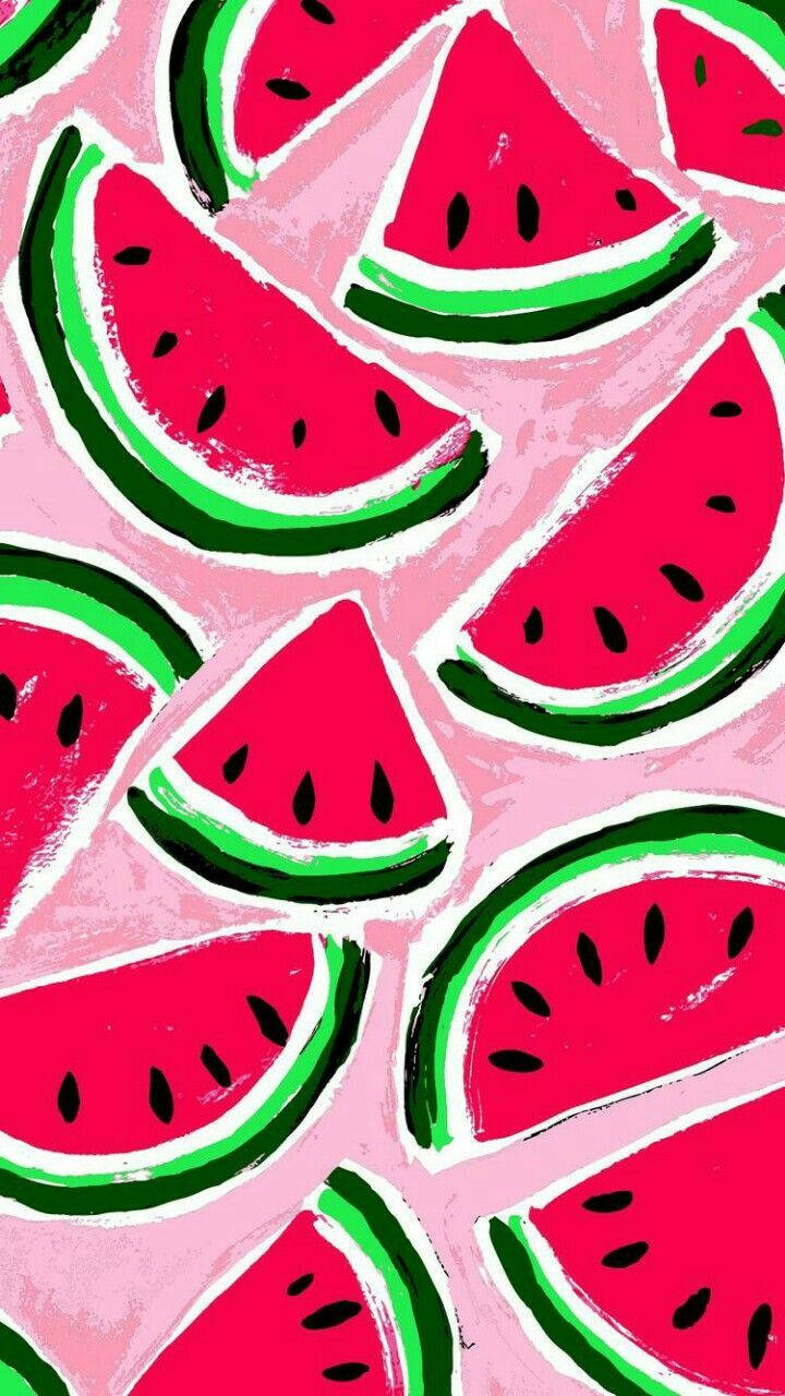 watermelon slices, juicy red flesh, soft pink background, HD Phone Wallpaper