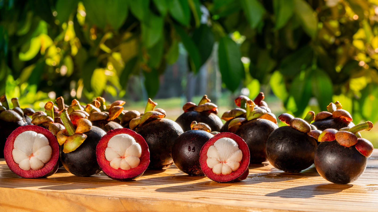 mangosteen, deep purple shells, snowy white flesh, HD Desktop Wallpaper