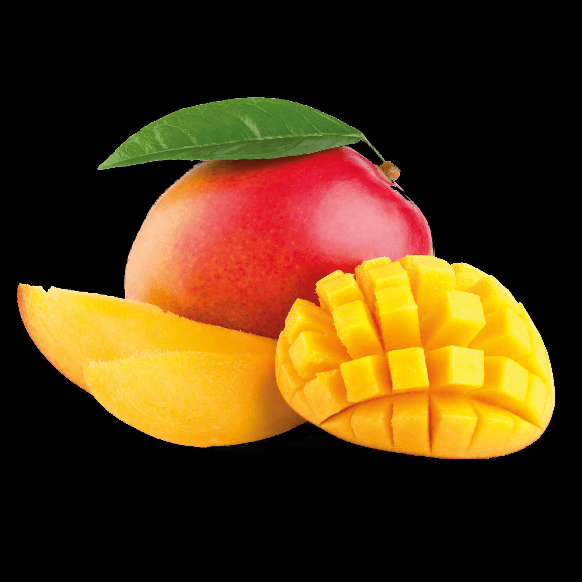 ripe red mango, juicy yellow flesh, cubed and sliced portion, Full HD Desktop Wallpaper