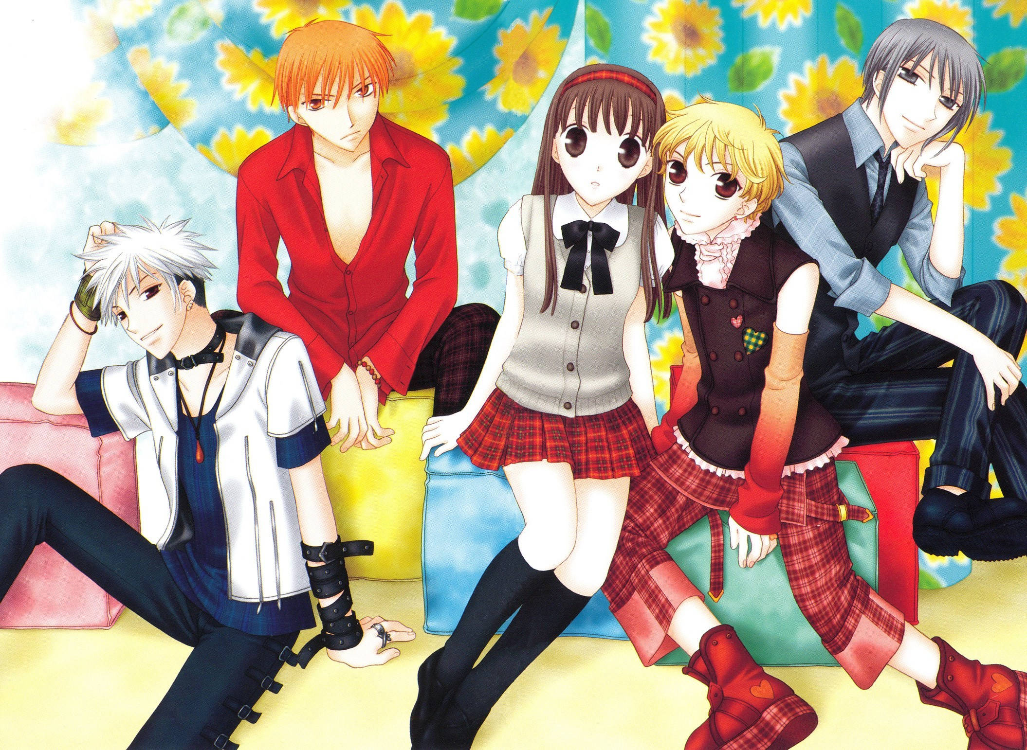 Fruits Basket, anime characters, school uniforms, Full HD Desktop Wallpaper