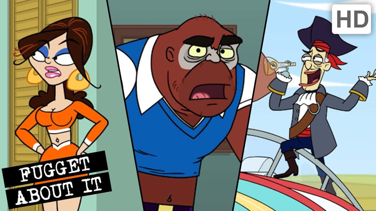 Fugget About It, orange, blue, HD Desktop Wallpaper