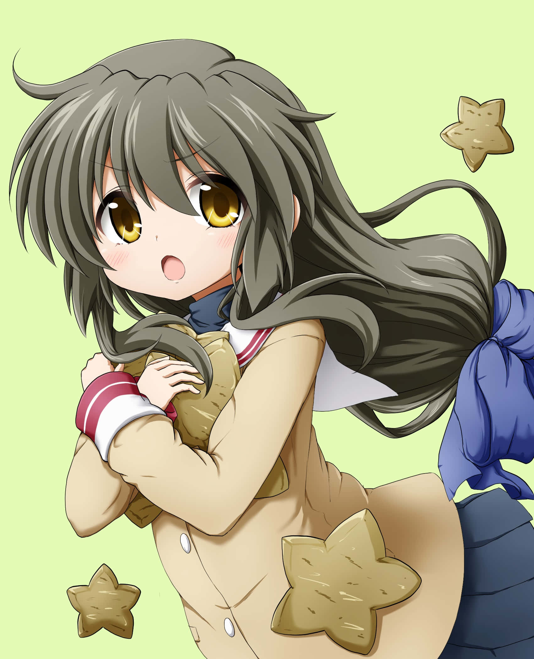 Fuko Ibuki, grey hair, golden eyes, Full HD Phone Wallpaper