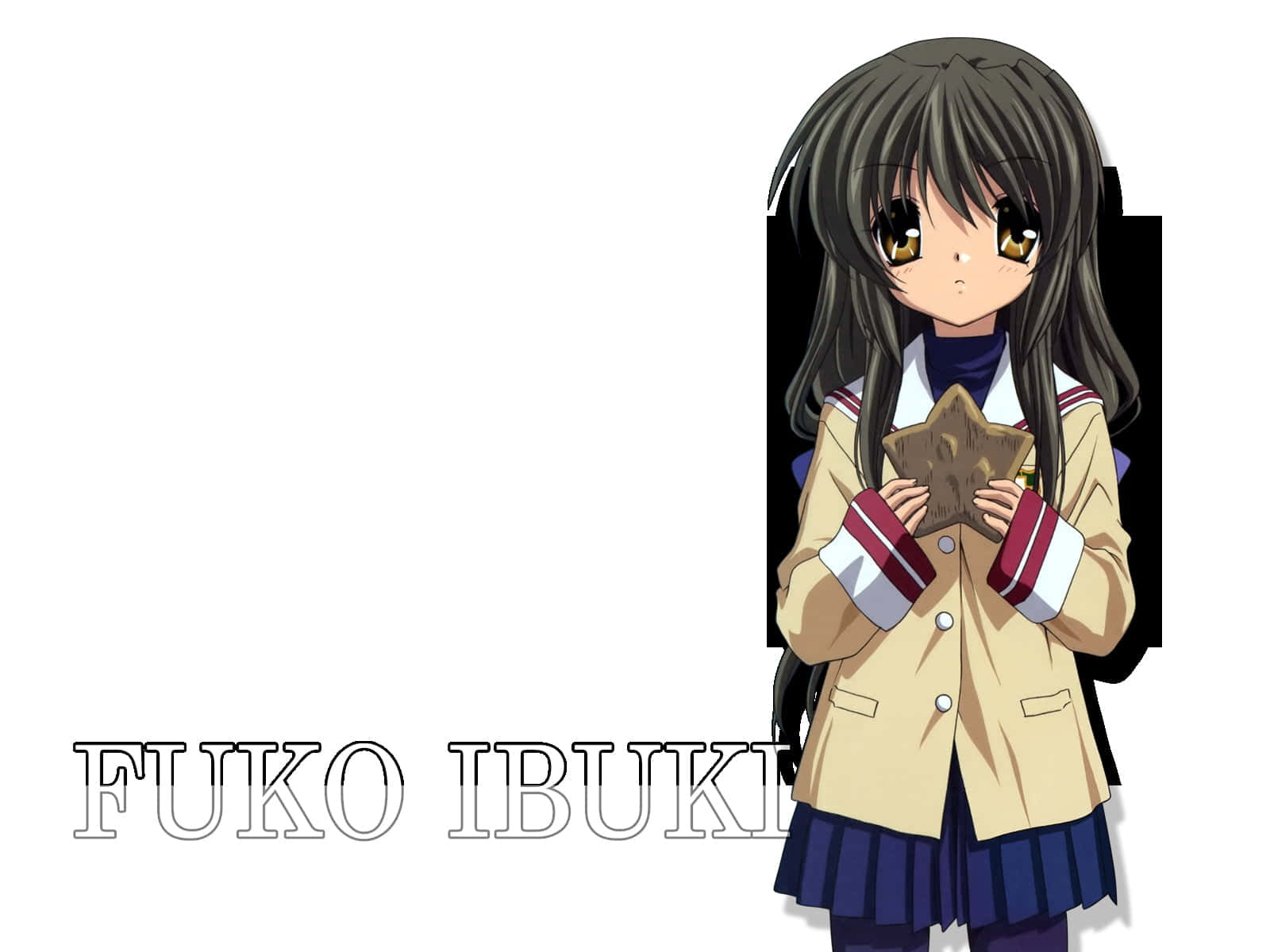 Fuko Ibuki, long dark hair, golden eyes, HD Desktop Wallpaper