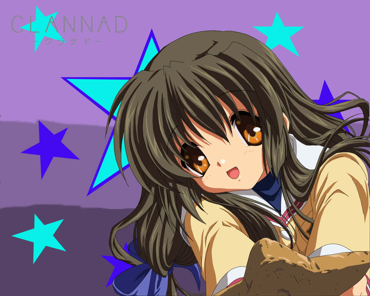 Fuko Ibuki, starfish, purple background, HD Desktop Wallpaper