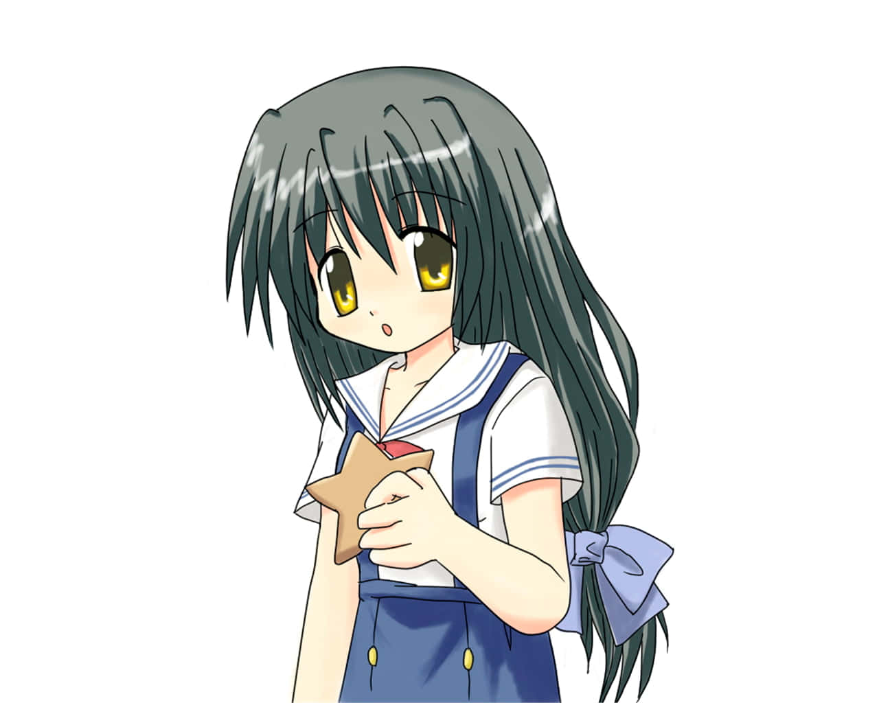 Fuko Ibuki, long dark hair, golden eyes, HD Desktop Wallpaper