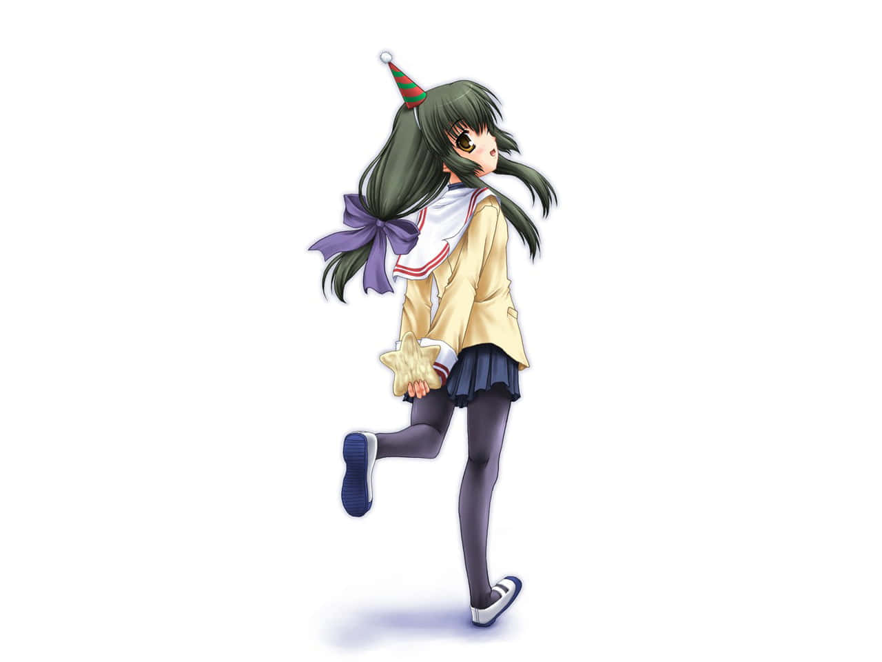 Fuko Ibuki, school uniform, party hat, HD Desktop Wallpaper