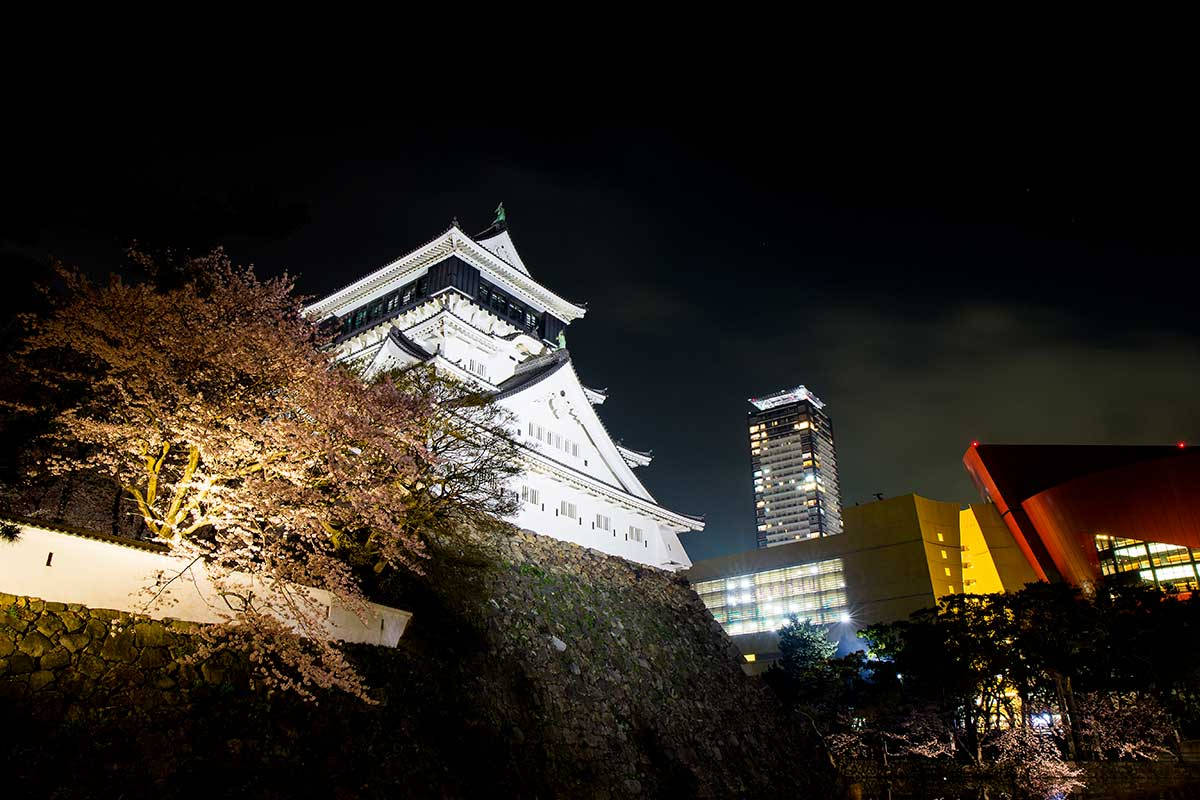 Fukuoka, temple, nighttime, SD Desktop Wallpaper