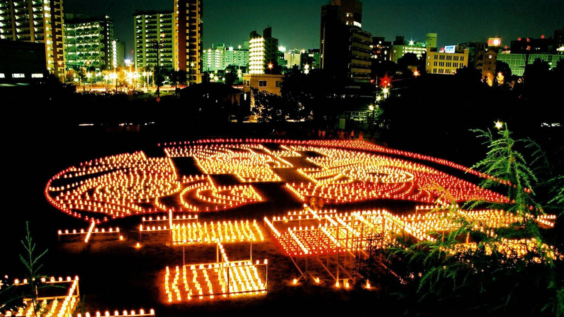 Fukuoka, city skyline, night, Full HD Desktop Wallpaper