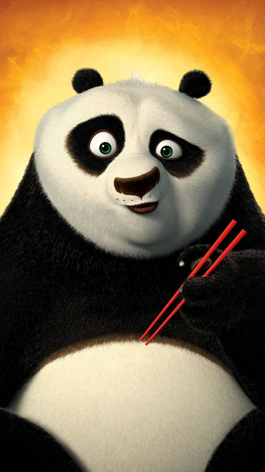 Full HD Po With Chopsticks Android, panda, red chopsticks, Full HD Phone Wallpaper