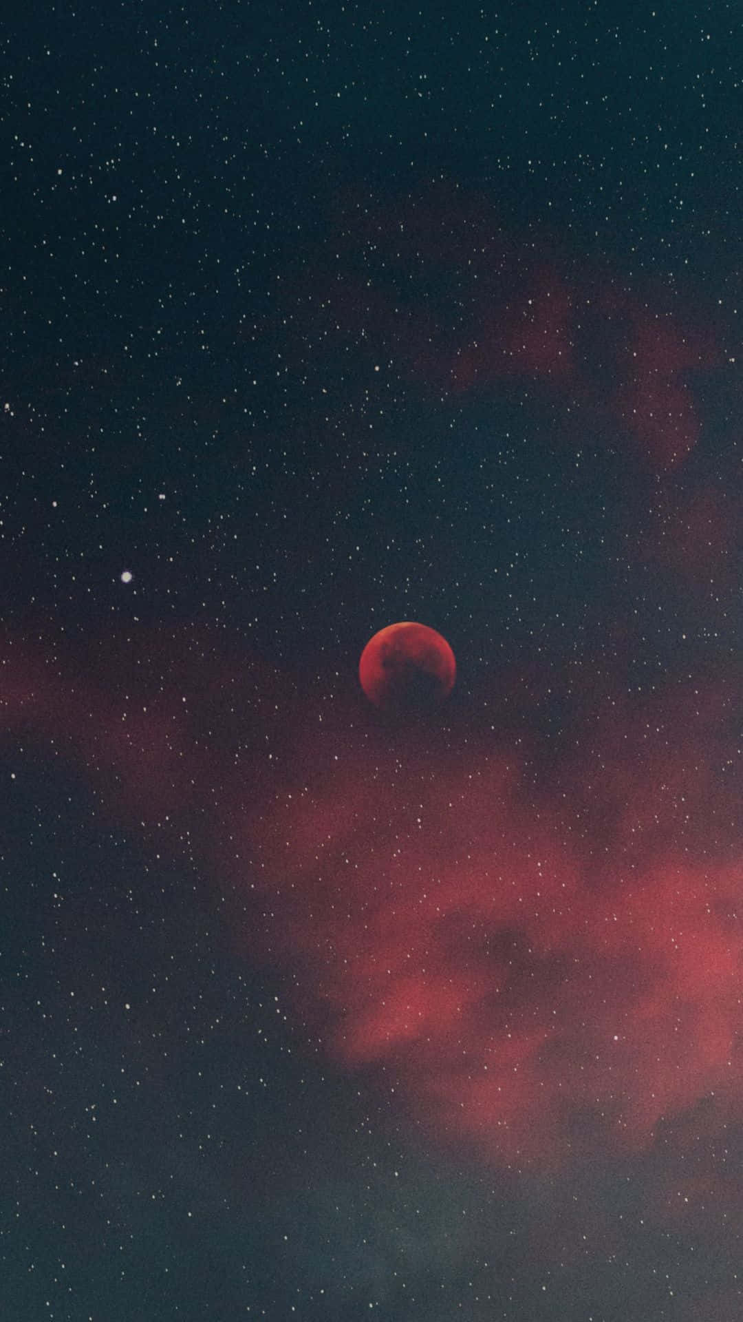 android space, blood moon, starry night sky, Full HD Phone Wallpaper