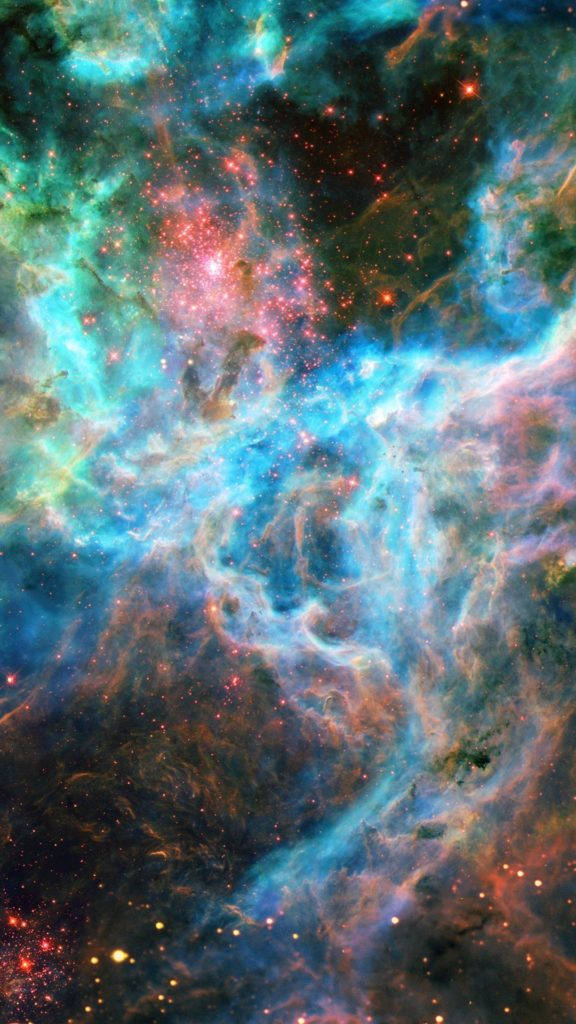 Full HD Phone, colorful nebula, electric blues, SD Phone Wallpaper