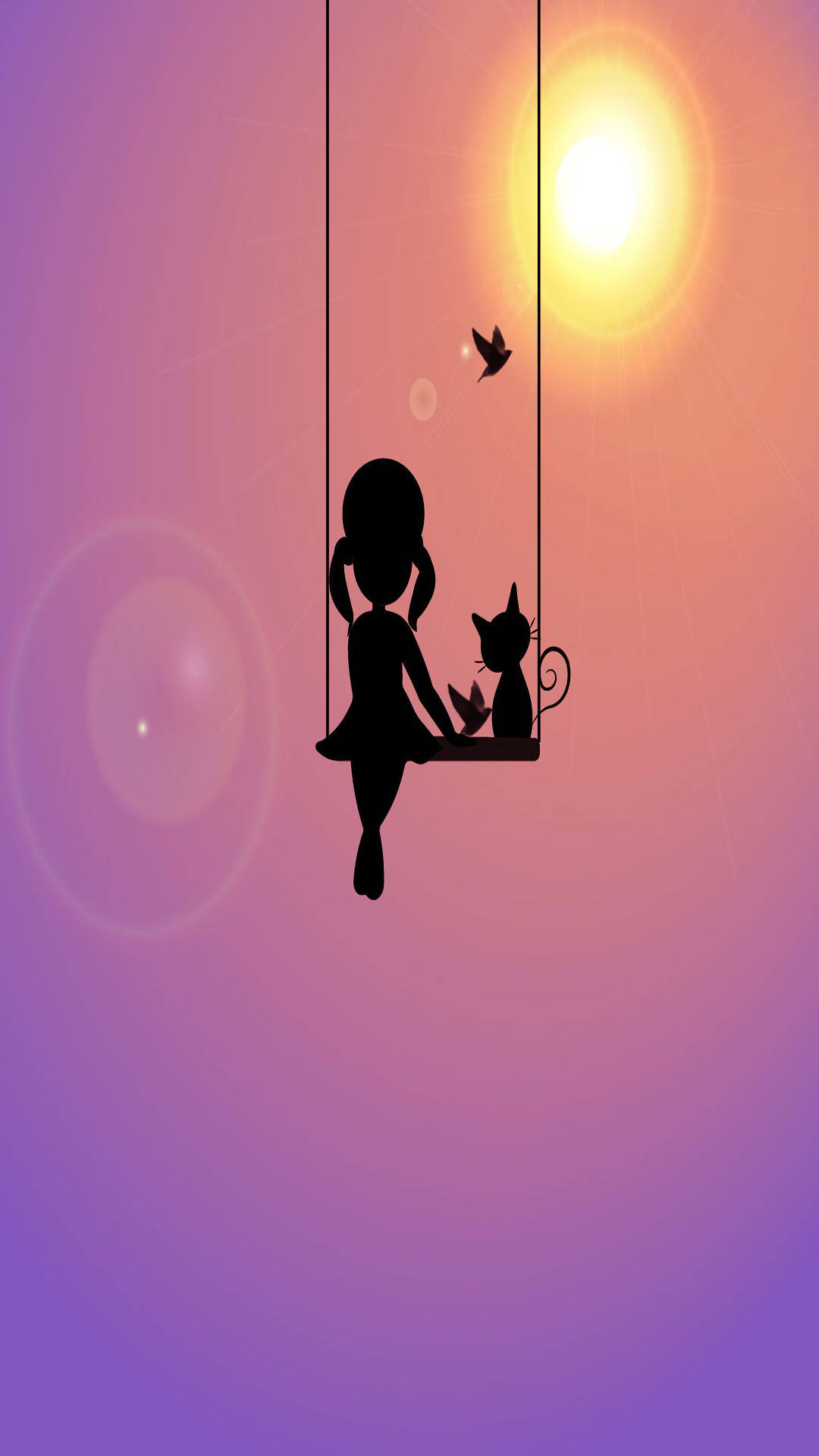 Full HD Phone, girl, cat, Full HD Phone Wallpaper