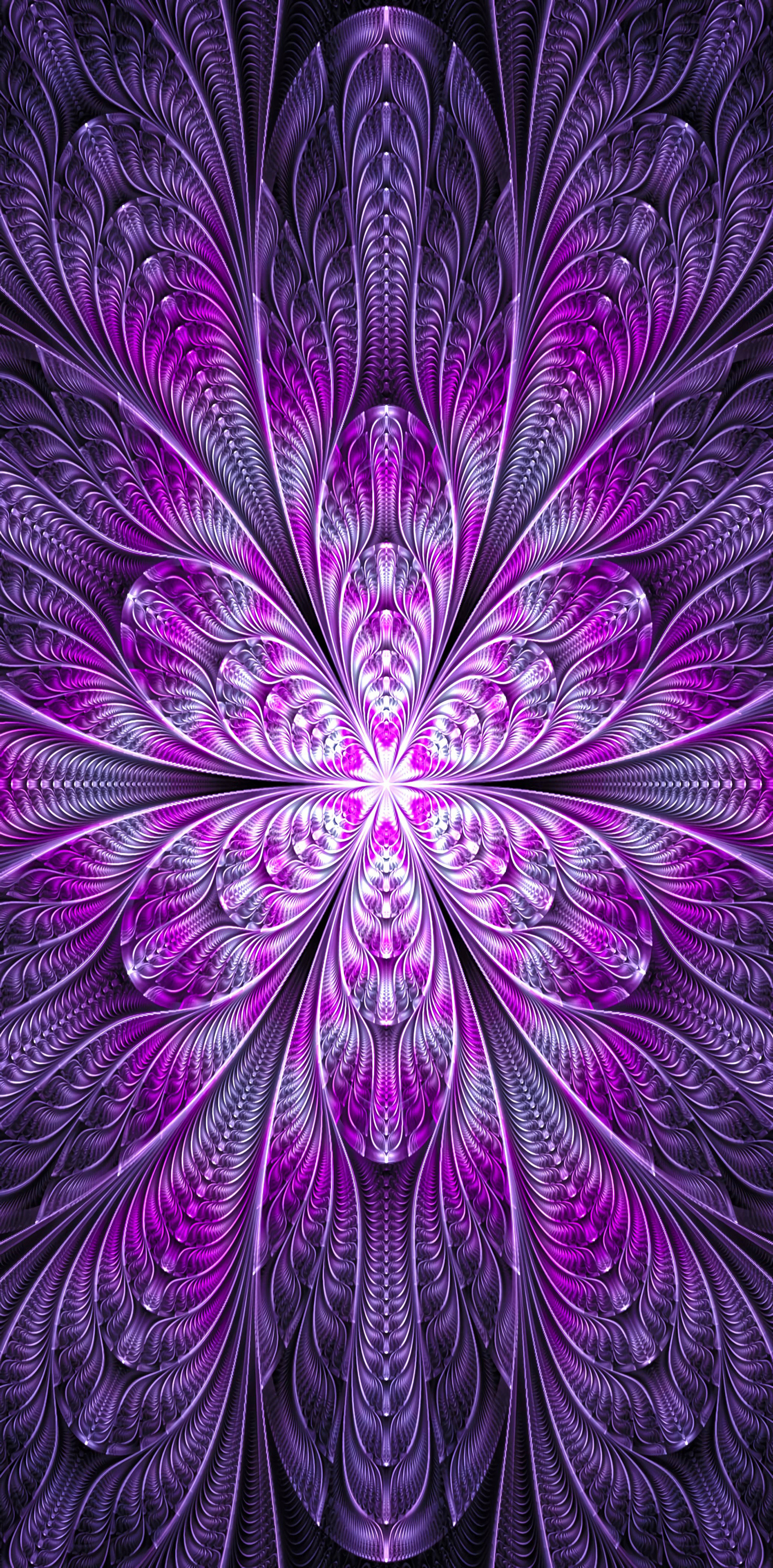 dark purple, fractal, full hd phone, 5K Phone Wallpaper