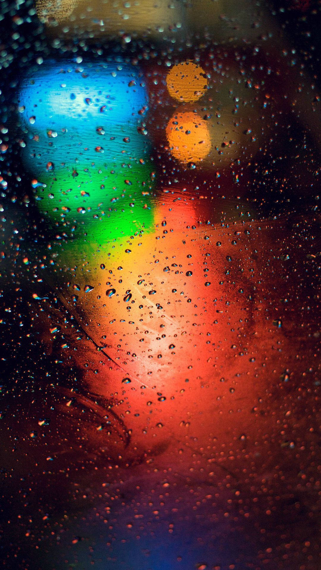 Full HD Tablet, rainy window, bokeh lights, Full HD Phone Wallpaper