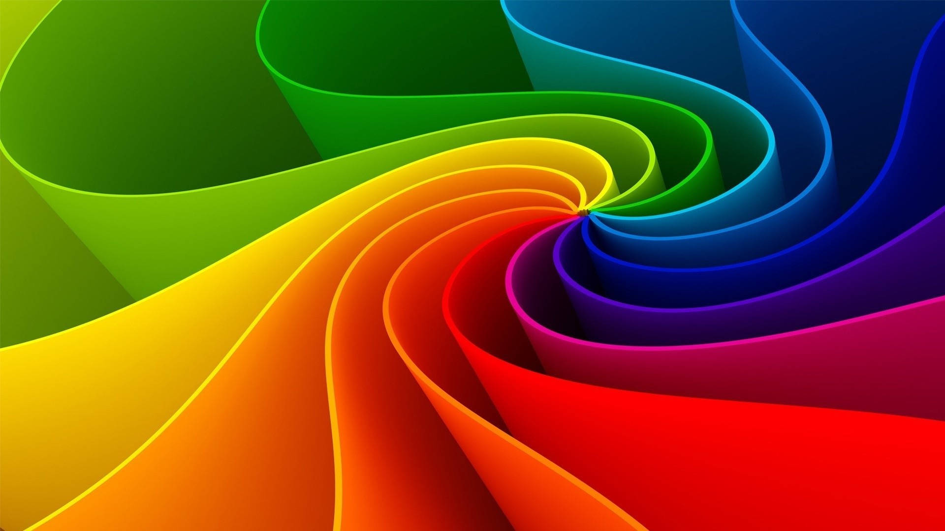 Full HD Tablet, rainbow swirl, vibrant rainbow-colored ribbons, Full HD Desktop Wallpaper