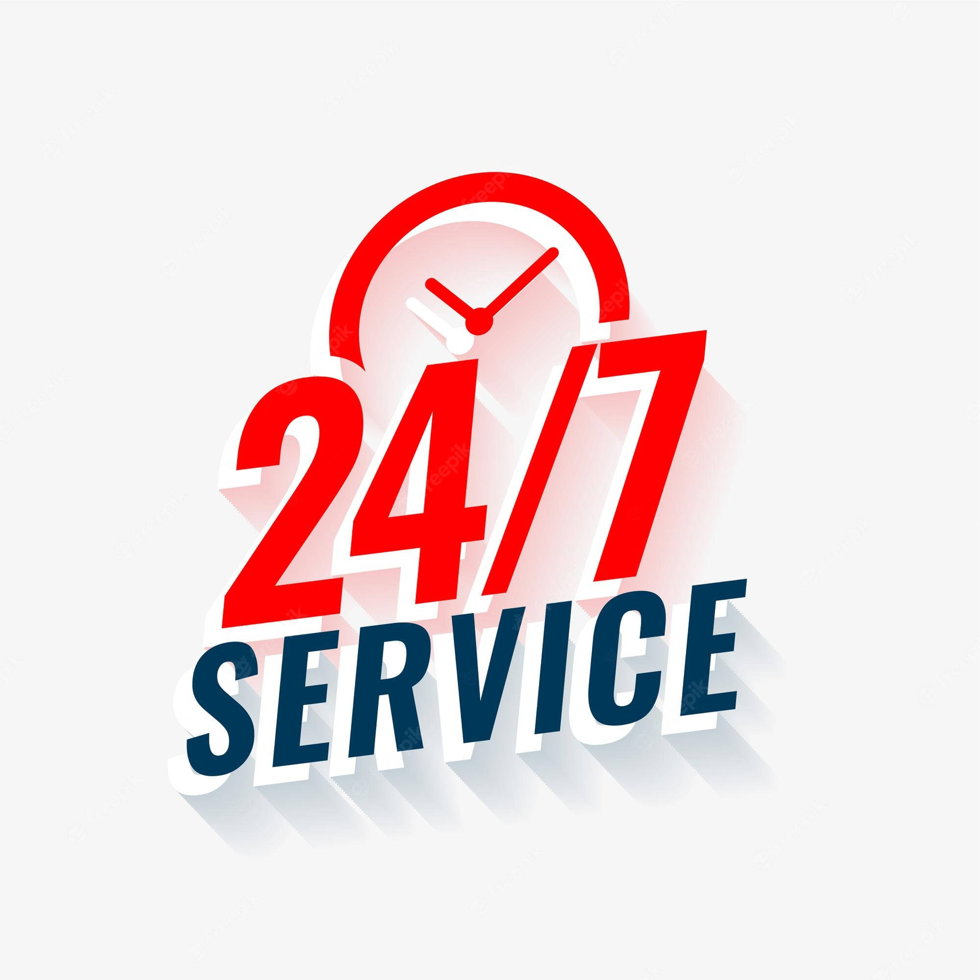 24/7 Available Tablet, red, clock icon, Full HD Desktop Wallpaper