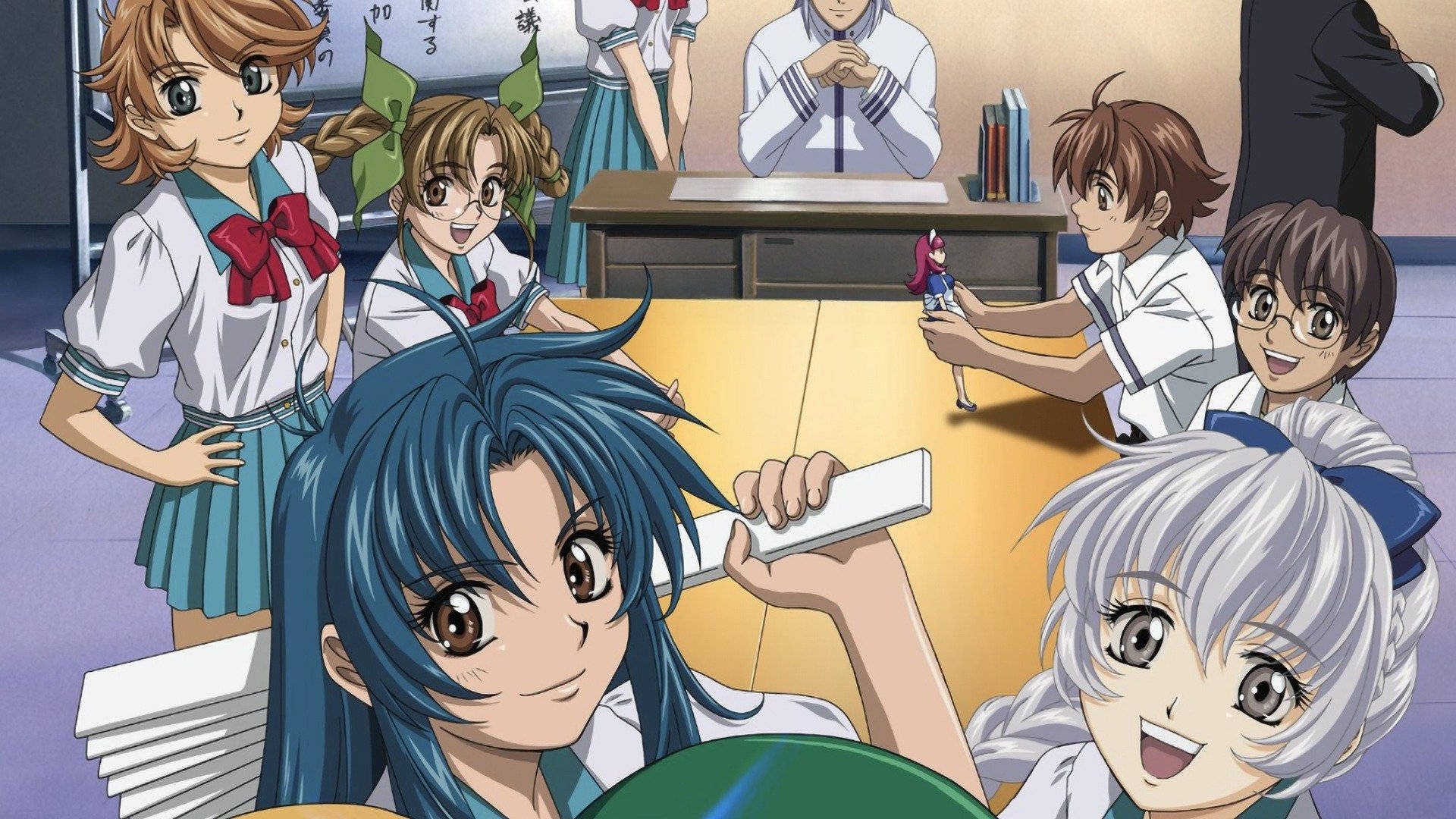 Full Metal Panic, radiant team, anime classroom scene, Full HD Desktop Wallpaper