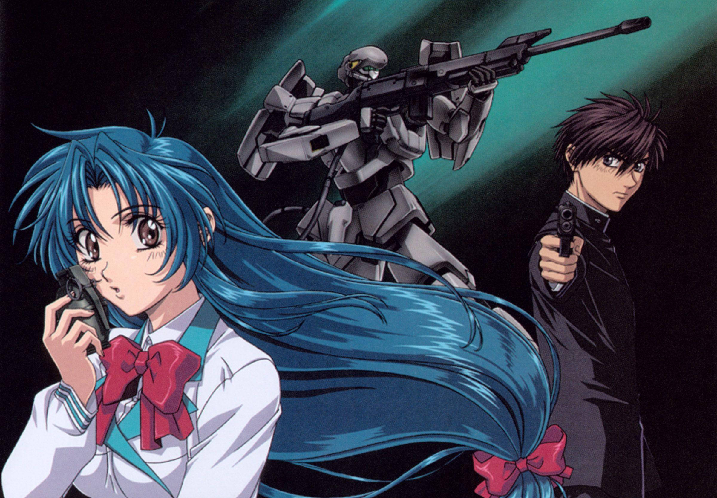 Full Metal Panic, mischievous characters, blue-haired anime girl, Full HD Desktop Wallpaper