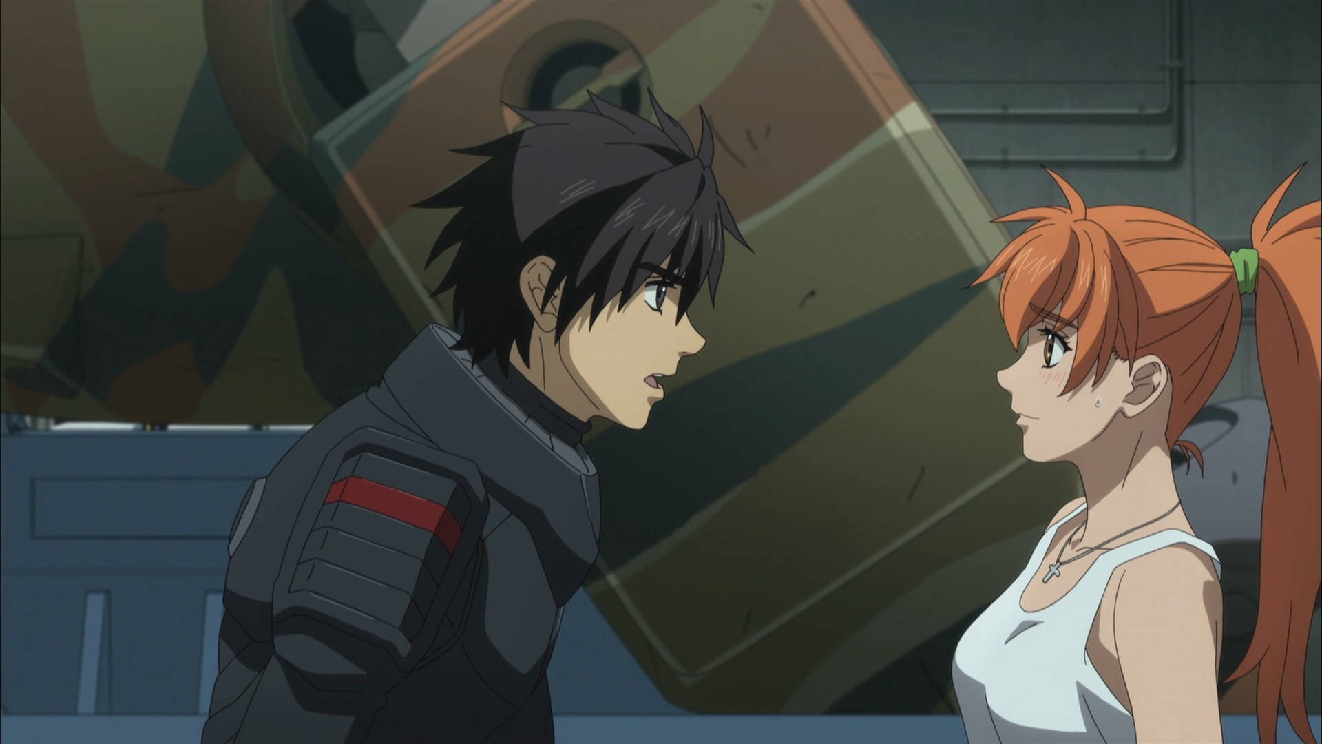 Full Metal Panic, confrontation scene, anime characters, Full HD Desktop Wallpaper