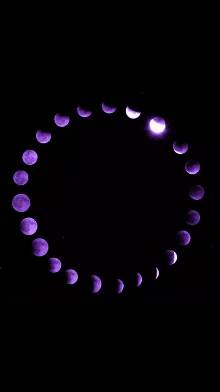 Purple Galaxy, iPhone, phases of purple moon, HD Phone Wallpaper