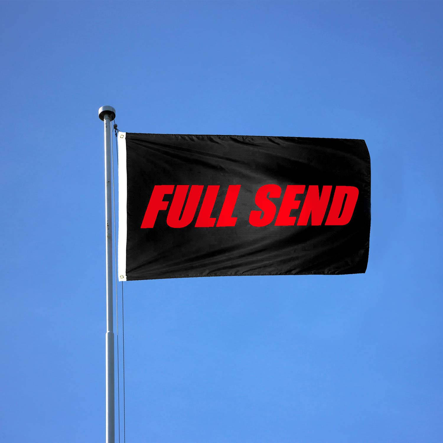 Full Send, black flag, bold red 'FULL SEND' text, HD Desktop Wallpaper