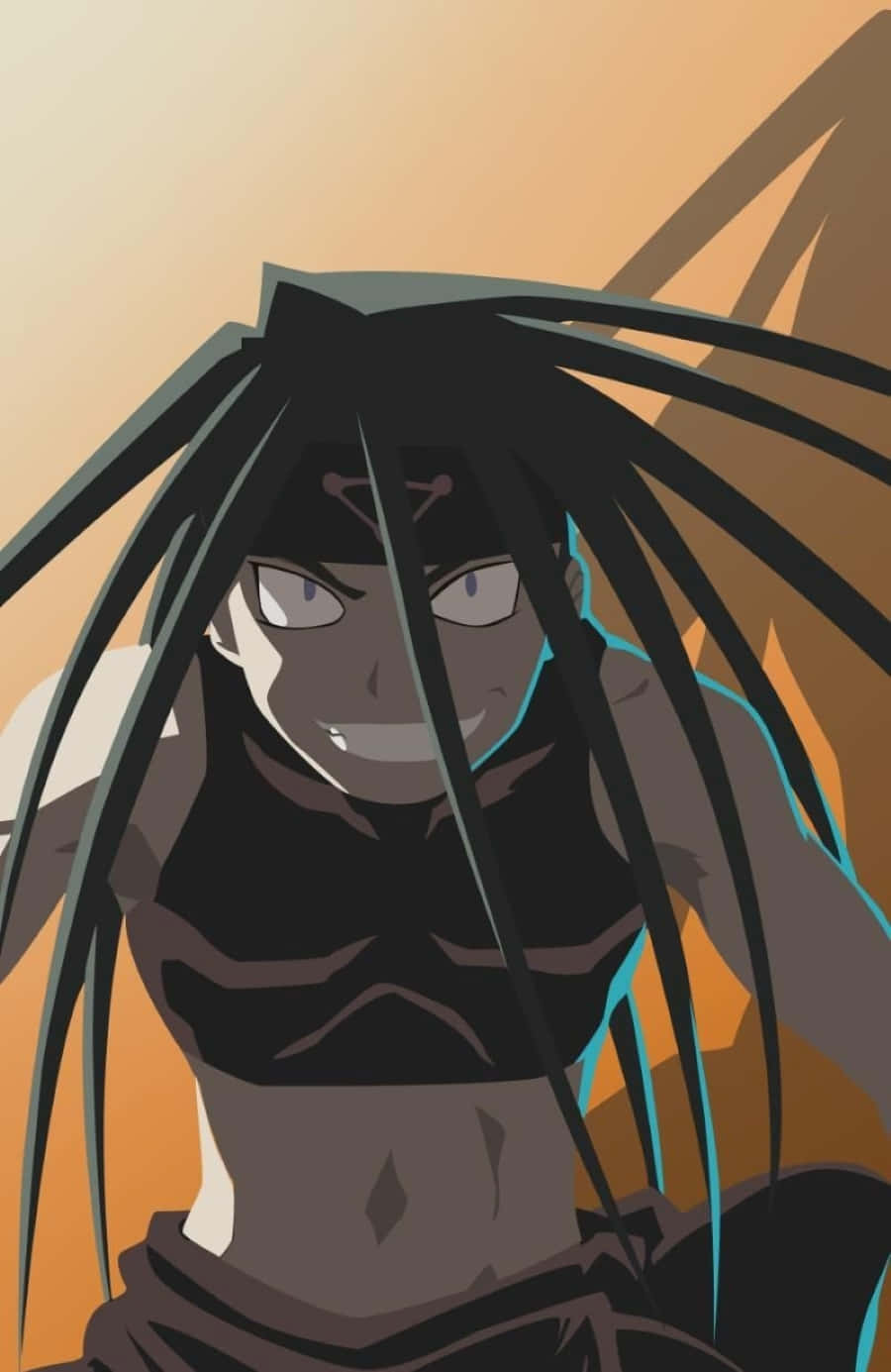Fullmetal Alchemist Envy, long black hair, glowing eyes, HD Phone Wallpaper