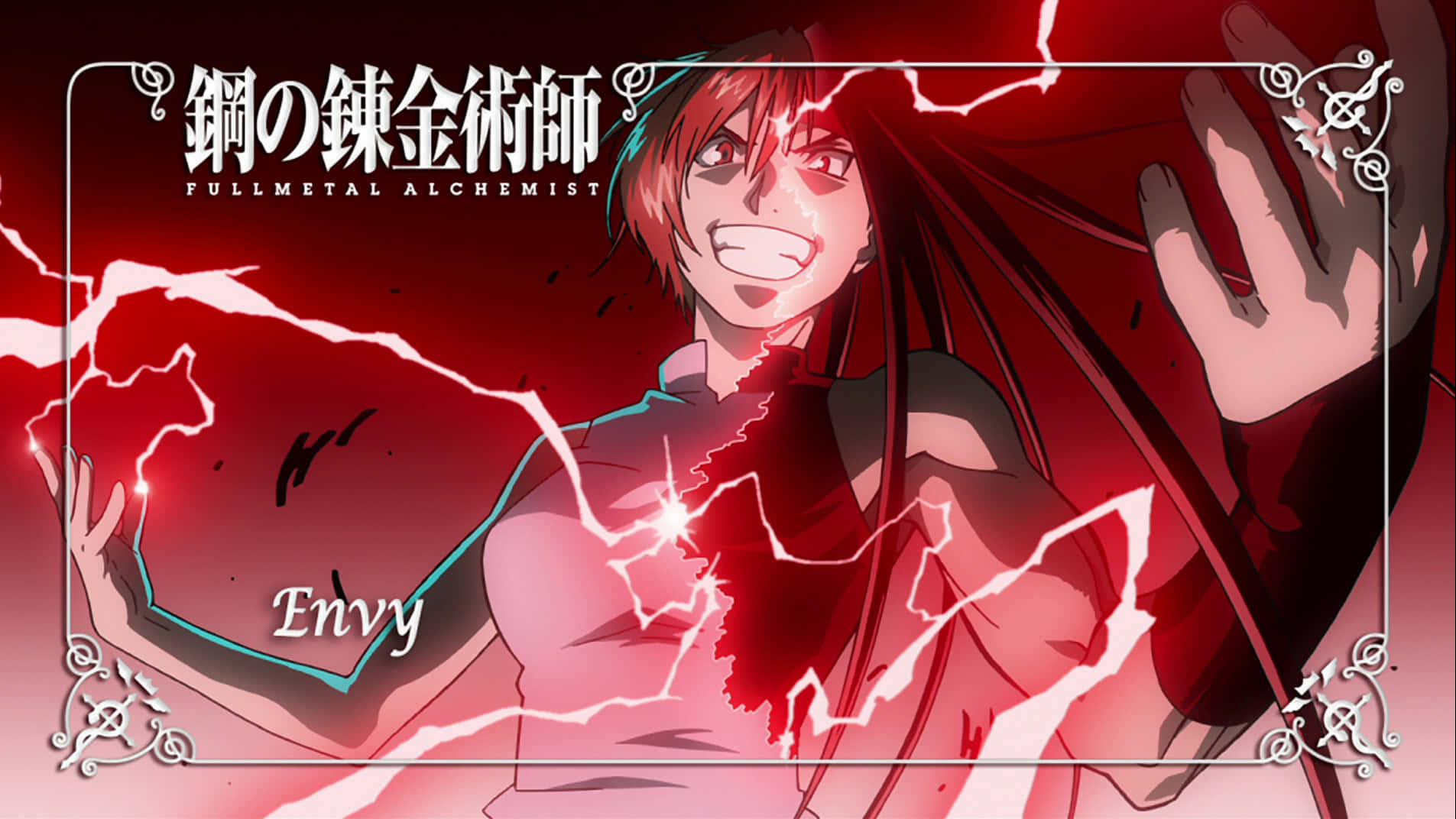 Envy, Fullmetal Alchemist, red energy, HD Desktop Wallpaper