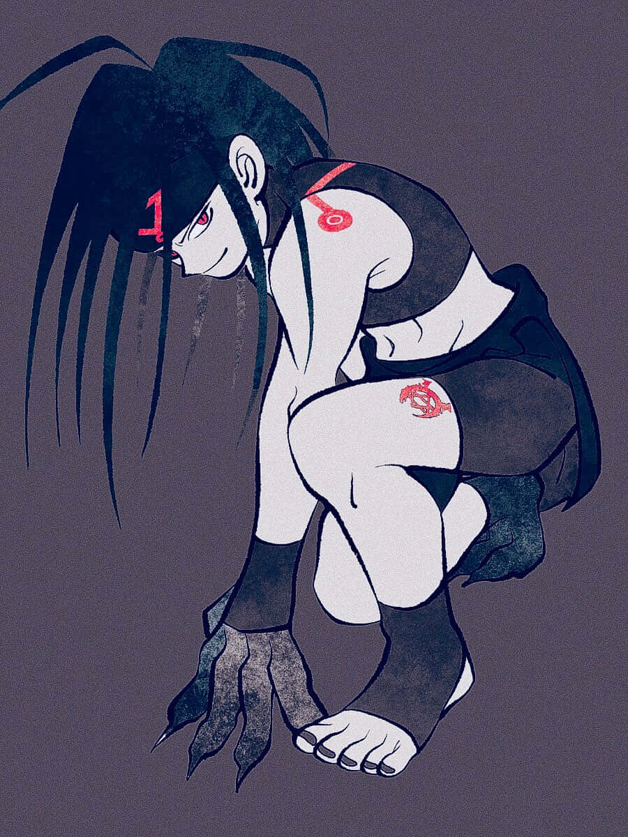 Fullmetal Alchemist Envy, dark hair, red markings, SD Phone Wallpaper