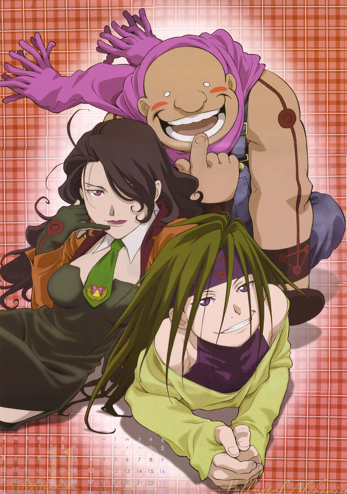Fullmetal Alchemist, Gluttony, red plaid background, HD Phone Wallpaper
