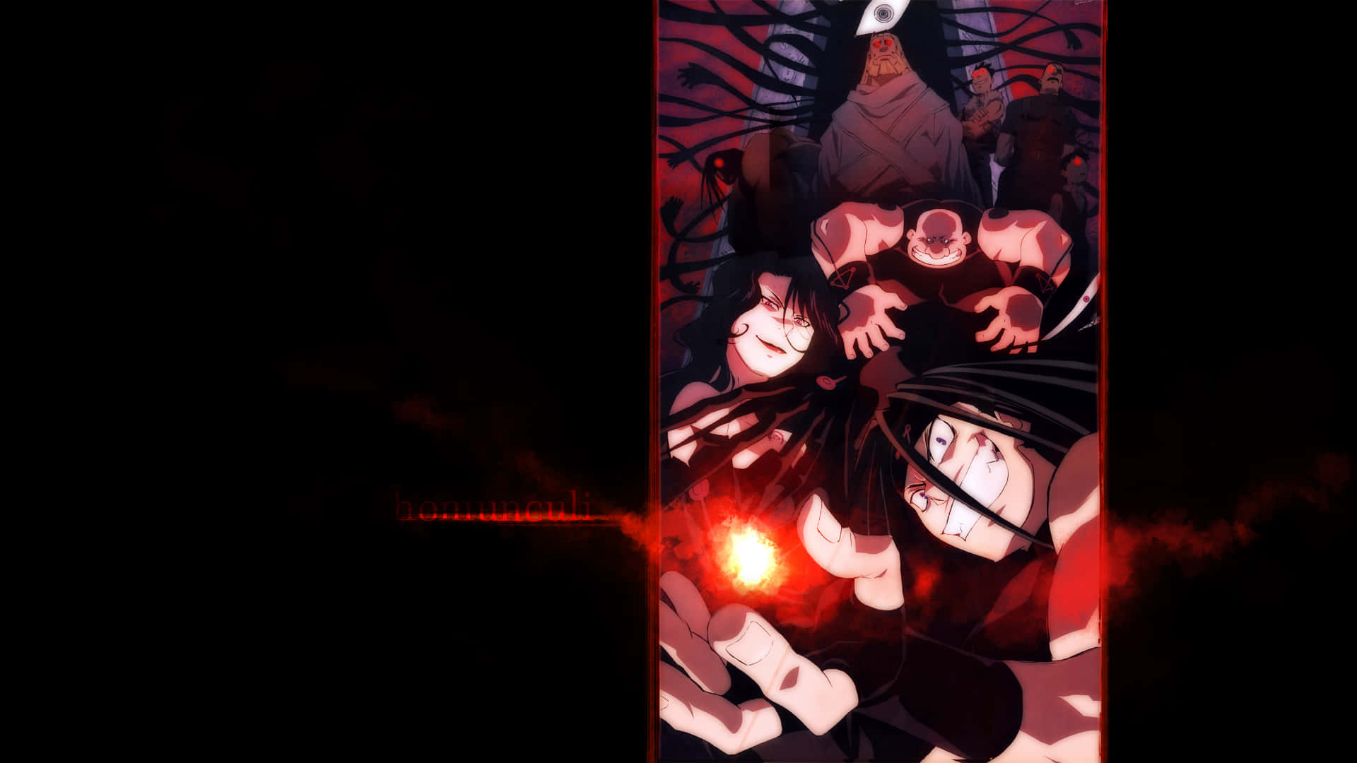 Fullmetal Alchemist, Gluttony, dark red glowing scene, Full HD Desktop Wallpaper