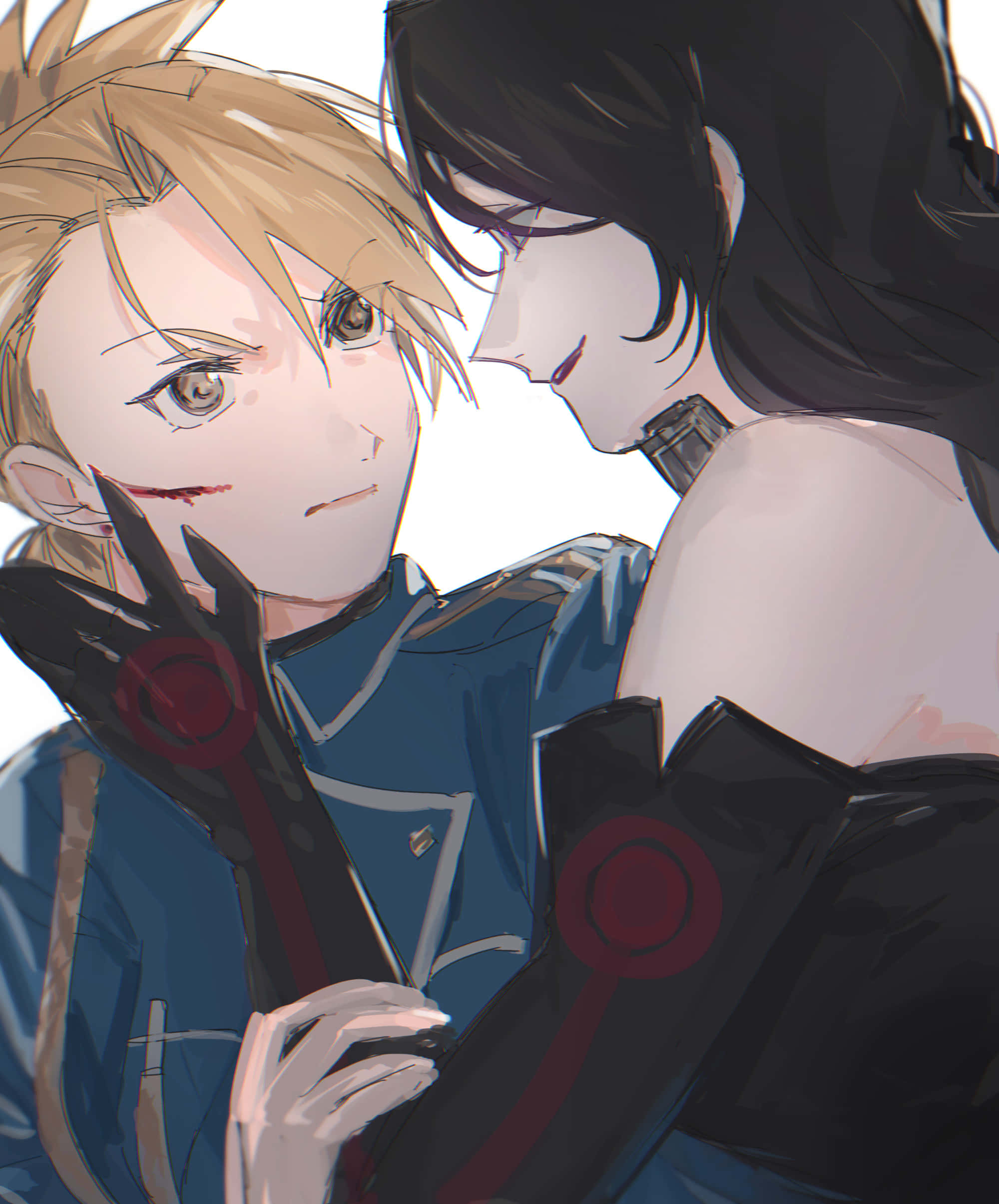 Fullmetal Alchemist Lust, blonde hair, blue uniform, Full HD Phone Wallpaper