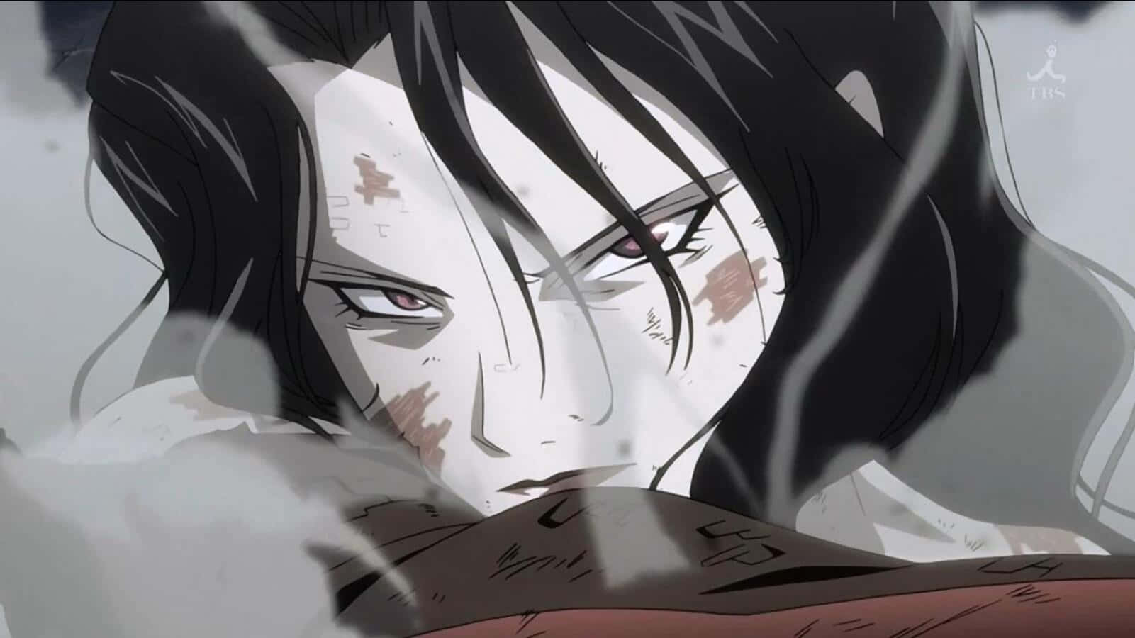 Fullmetal Alchemist Lust, dark hair, bloodied face, HD Desktop Wallpaper