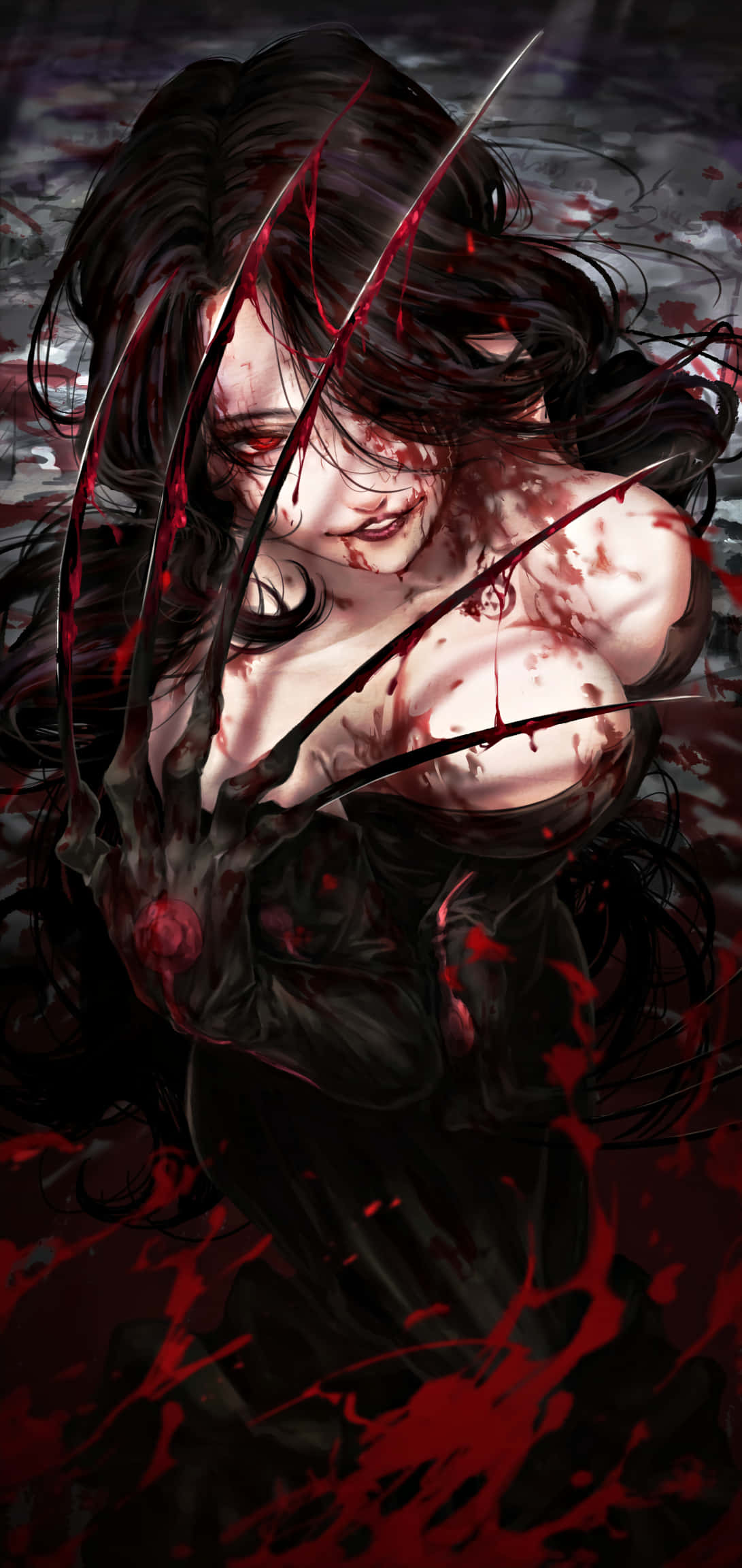 Fullmetal Alchemist, Lust, dark-haired anime woman, Full HD Phone Wallpaper