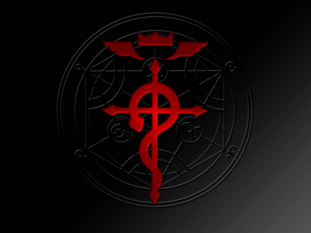 Fullmetal Alchemist, red sigil, wings, SD Desktop Wallpaper