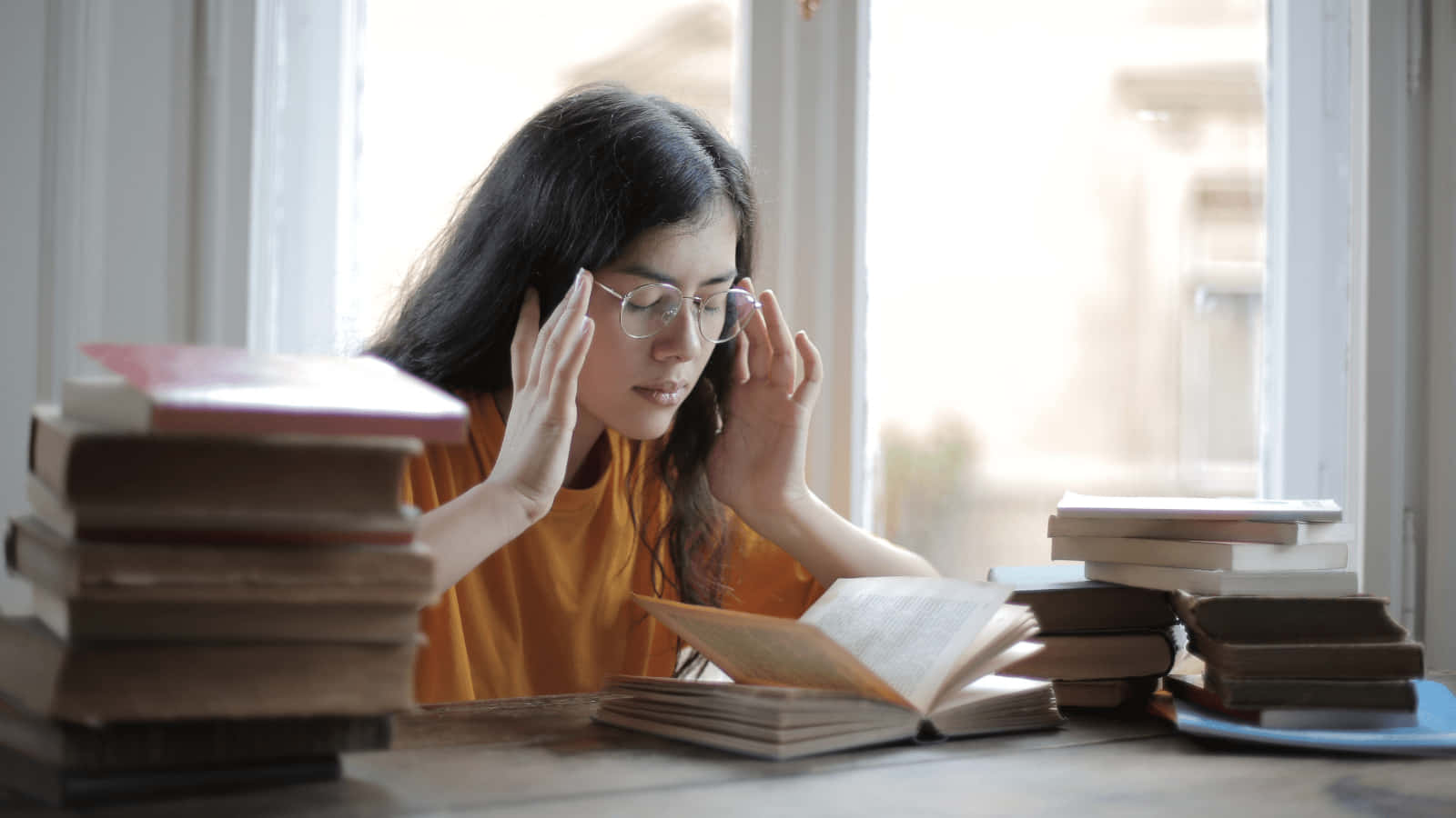 Formative Learning, young woman, glasses, HD Desktop Wallpaper