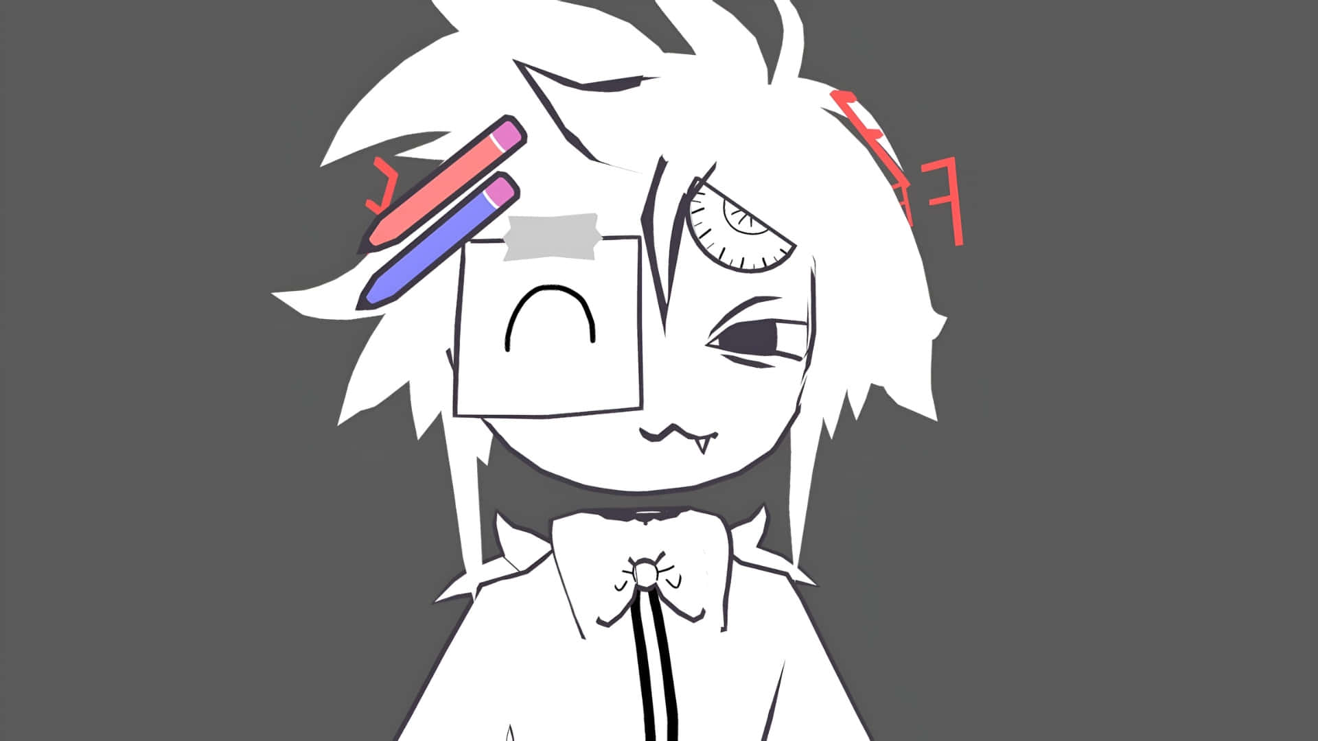 Fundamental Paper Education, anime character, spiky white hair, Full HD Desktop Wallpaper