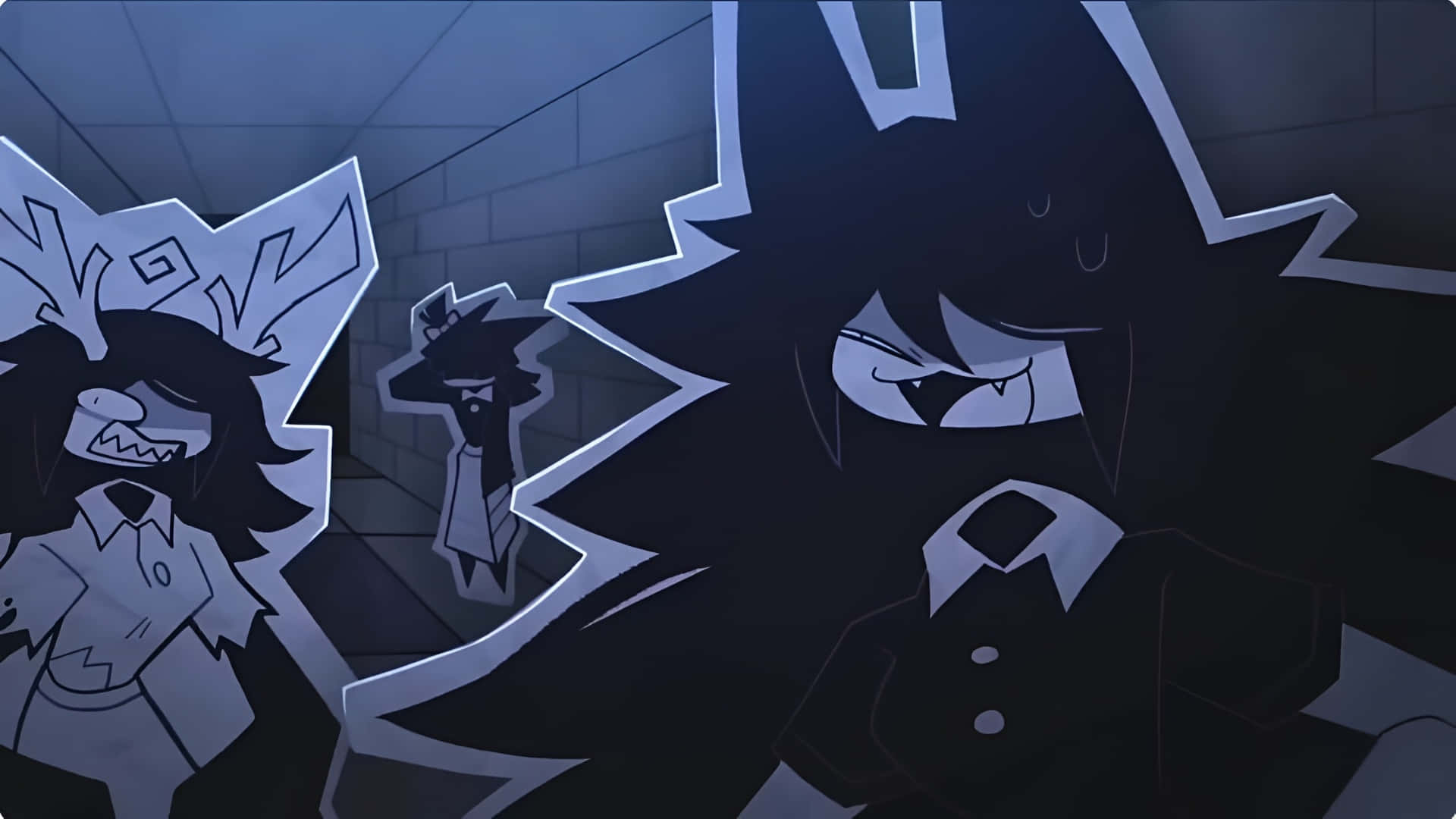 Fundamental Paper Education, anime characters, sharp jagged outlines, Full HD Desktop Wallpaper